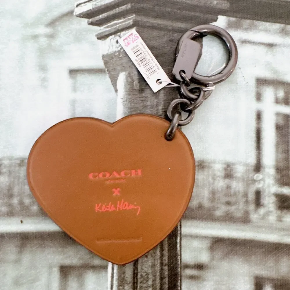 Coach x Keith Haring Leather Heart Bag Charm, Style F87117